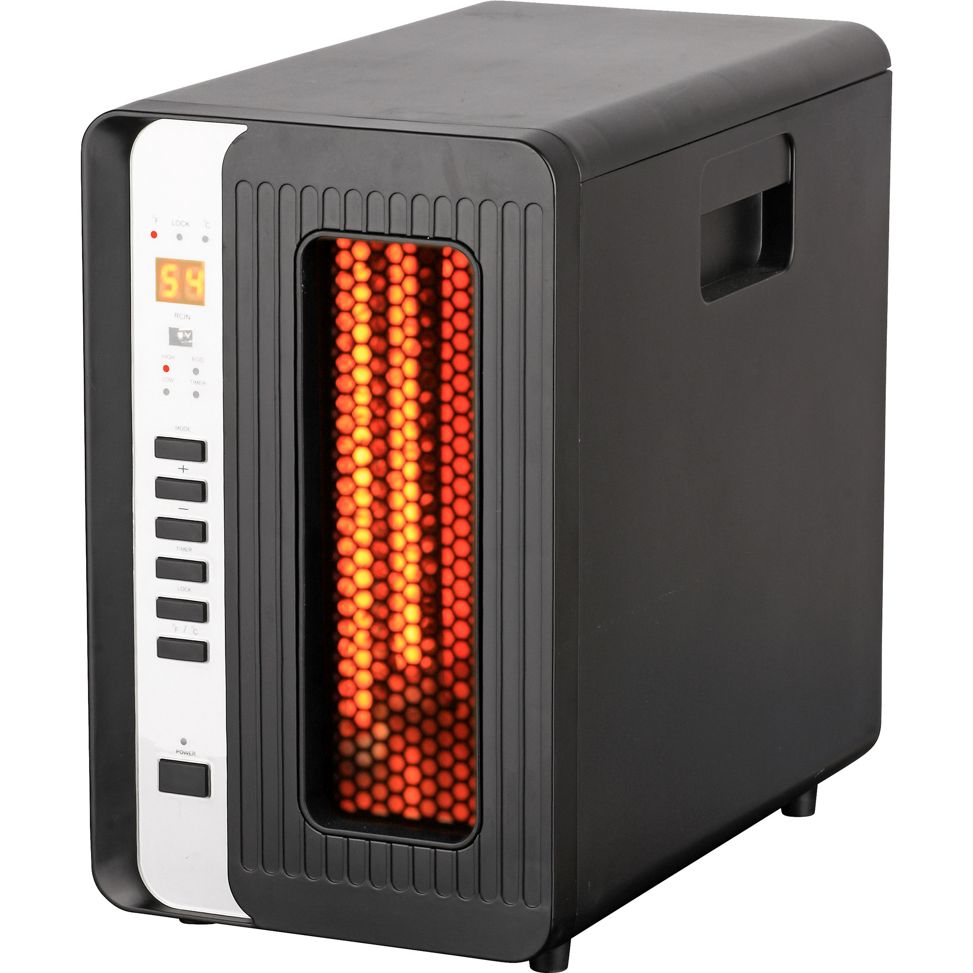 Optimus Infrared Quartz Heater — 1500 Watts, Digital Remote Control, ECO Mode, 59-86Â°F Auto Temperature Control, LED Display, Safety Switches, Model# H-8013